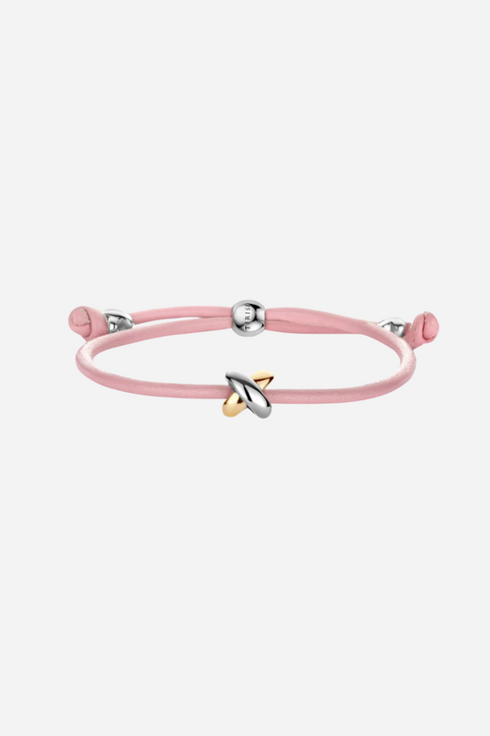 Pulseira em couro com cruz