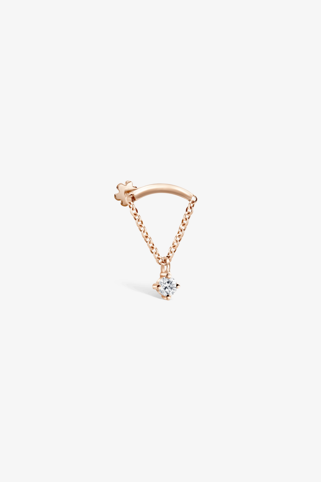 Prong Set Diamond Drape Piercing
