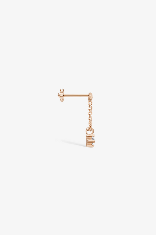 Prong Set Diamond Drape Piercing