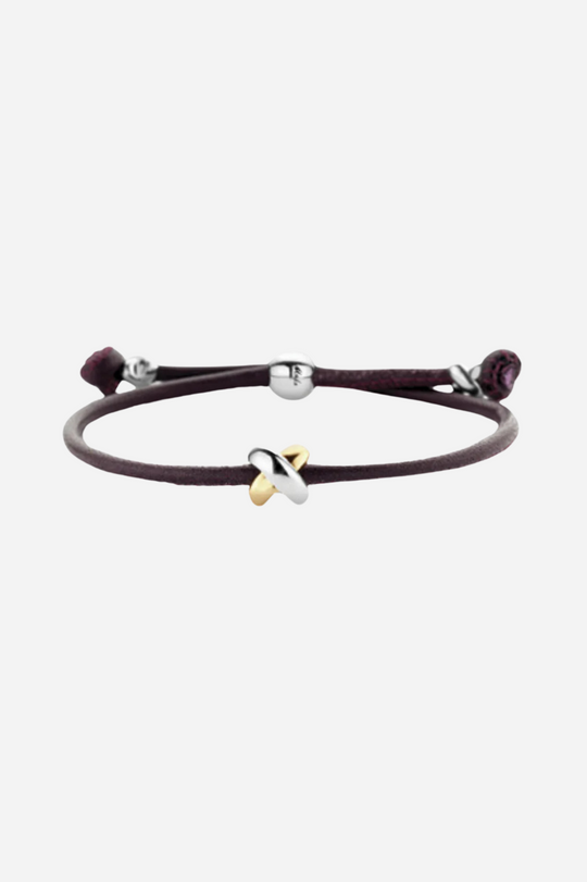 Pulseira em couro com cruz