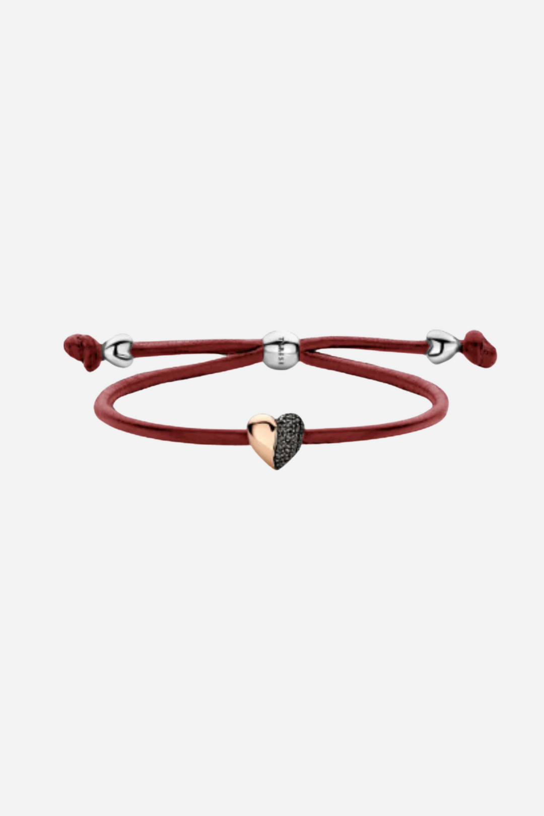 Pulseira em couro com coração