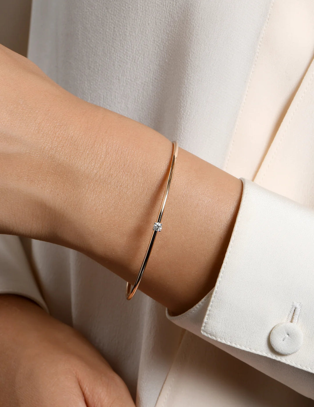 Pulseira Solitária de Ouro Amarelo