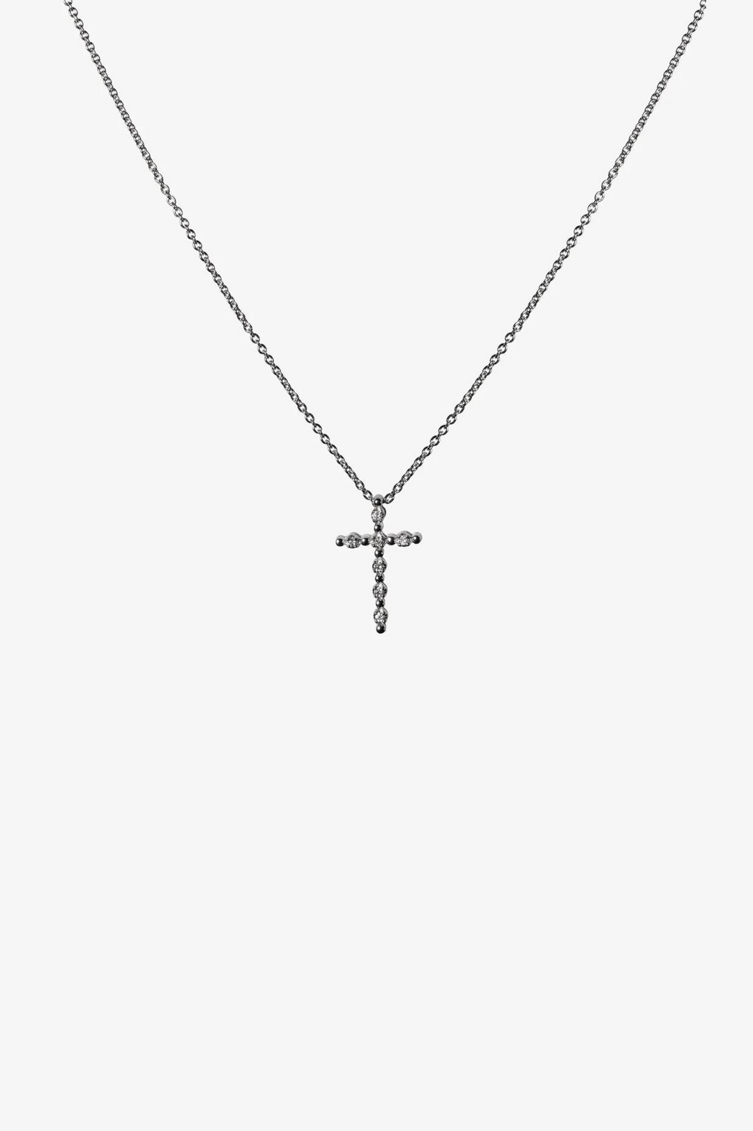 Colar cruz com diamantes