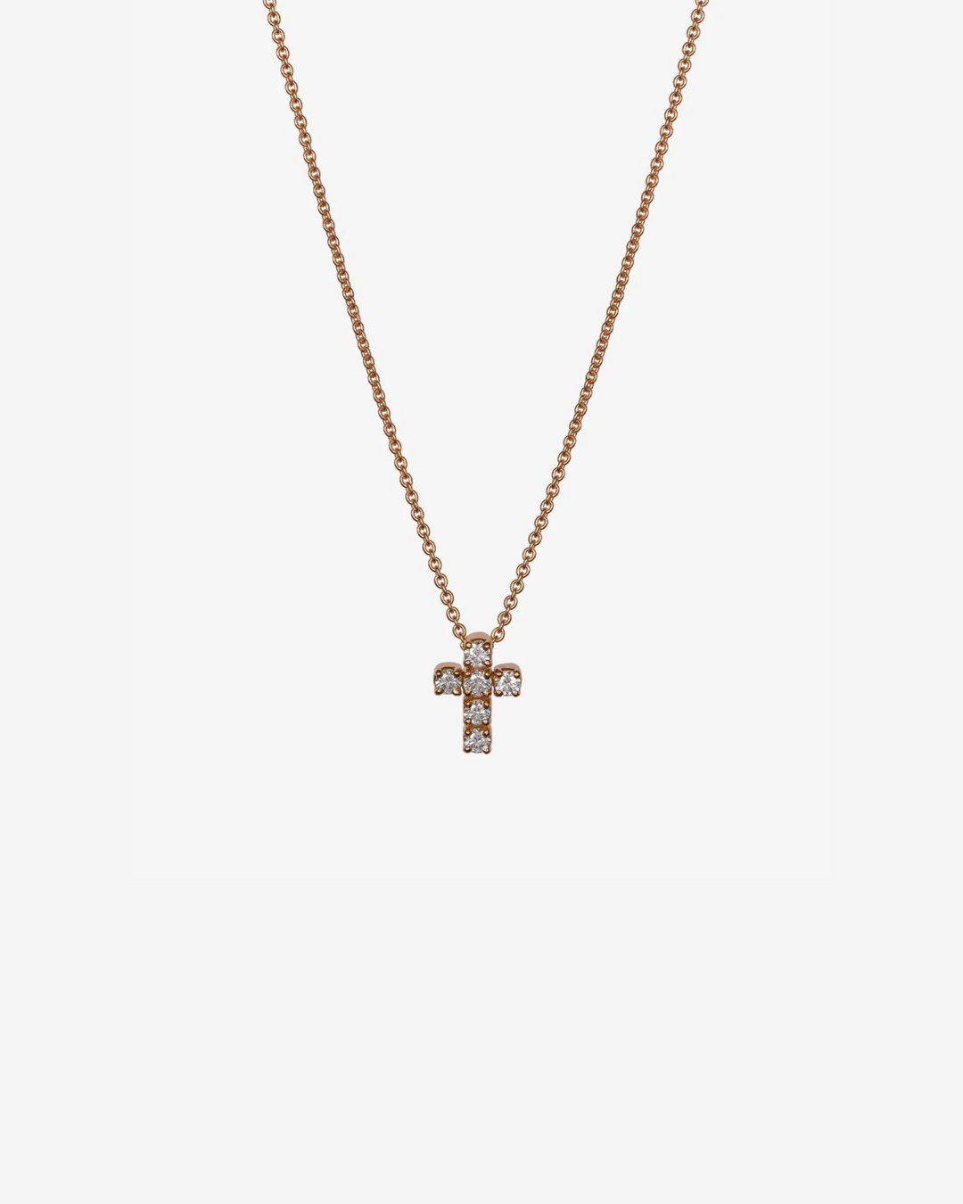 Colar em cruz com diamantes