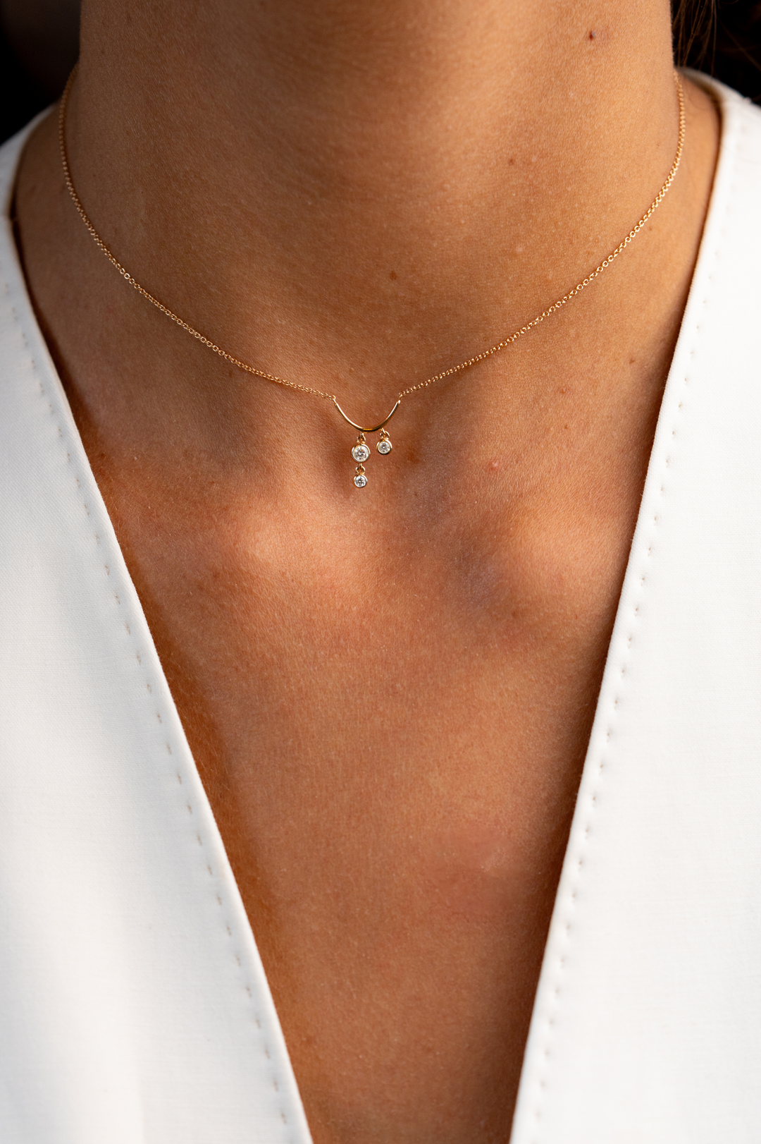Colar com Pingentes em Ouro Rosa e Diamantes