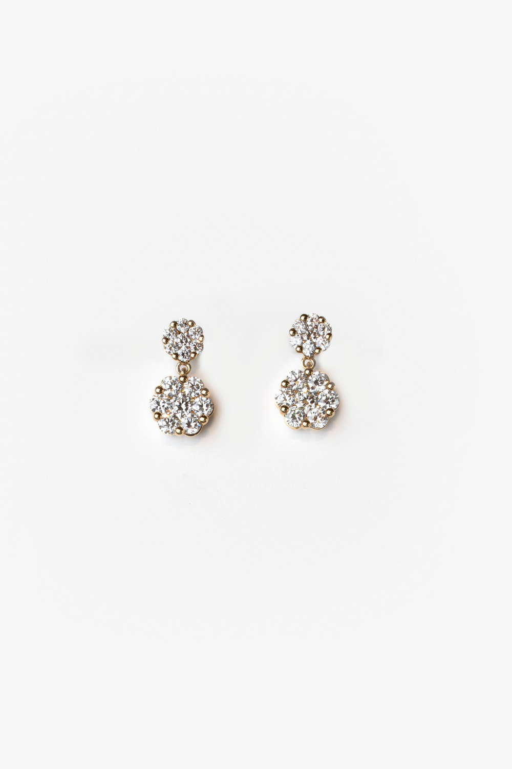 Brincos em ouro amarelo com diamantes