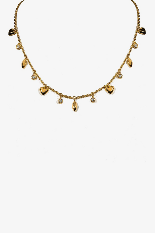 Colar corações e diamantes