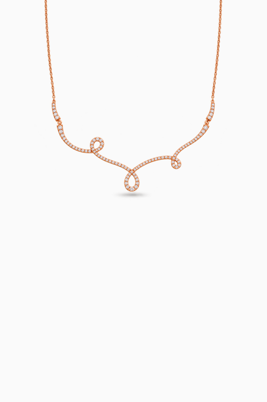 Colar Maison Rose em ouro rosa com diamantes