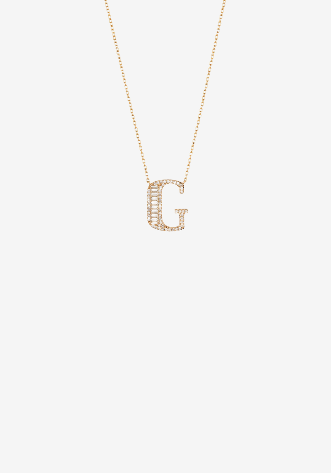Colar letra em ouro e diamantes
