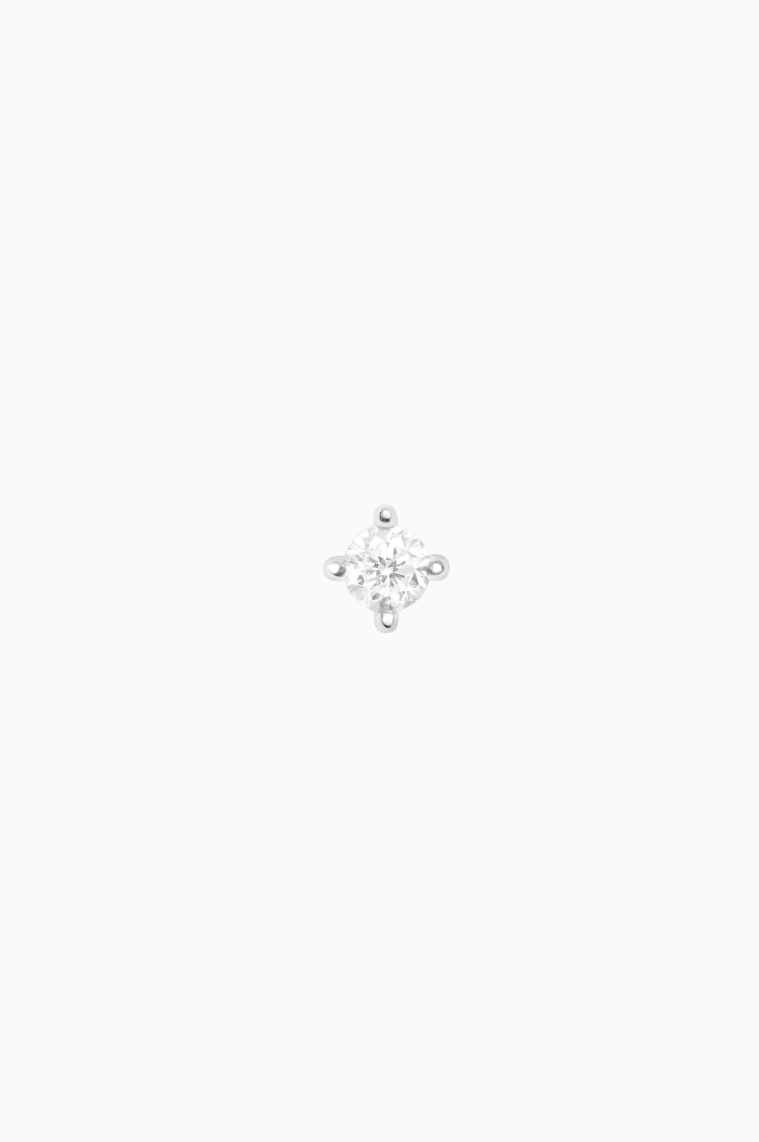 Piercing Solitário em Ouro Branco com Diamantes