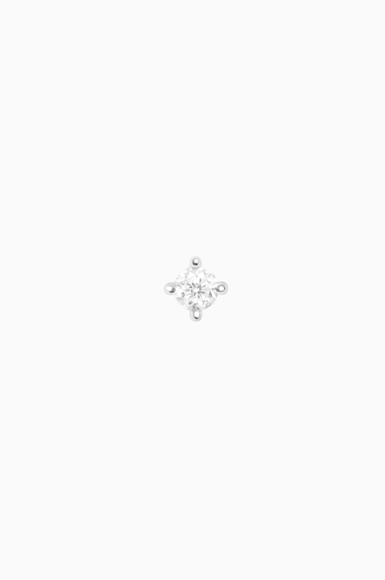 Piercing Solitário em Ouro Branco com Diamantes