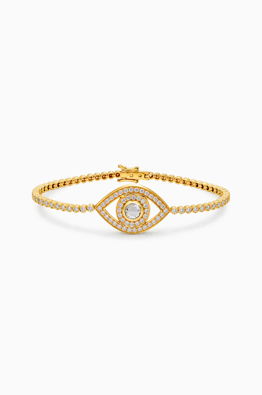 Eye Yellow Gold Bracelet with Diamonds