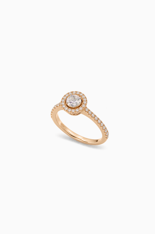 Anel de noivado em Ouro Rosa com Diamantes