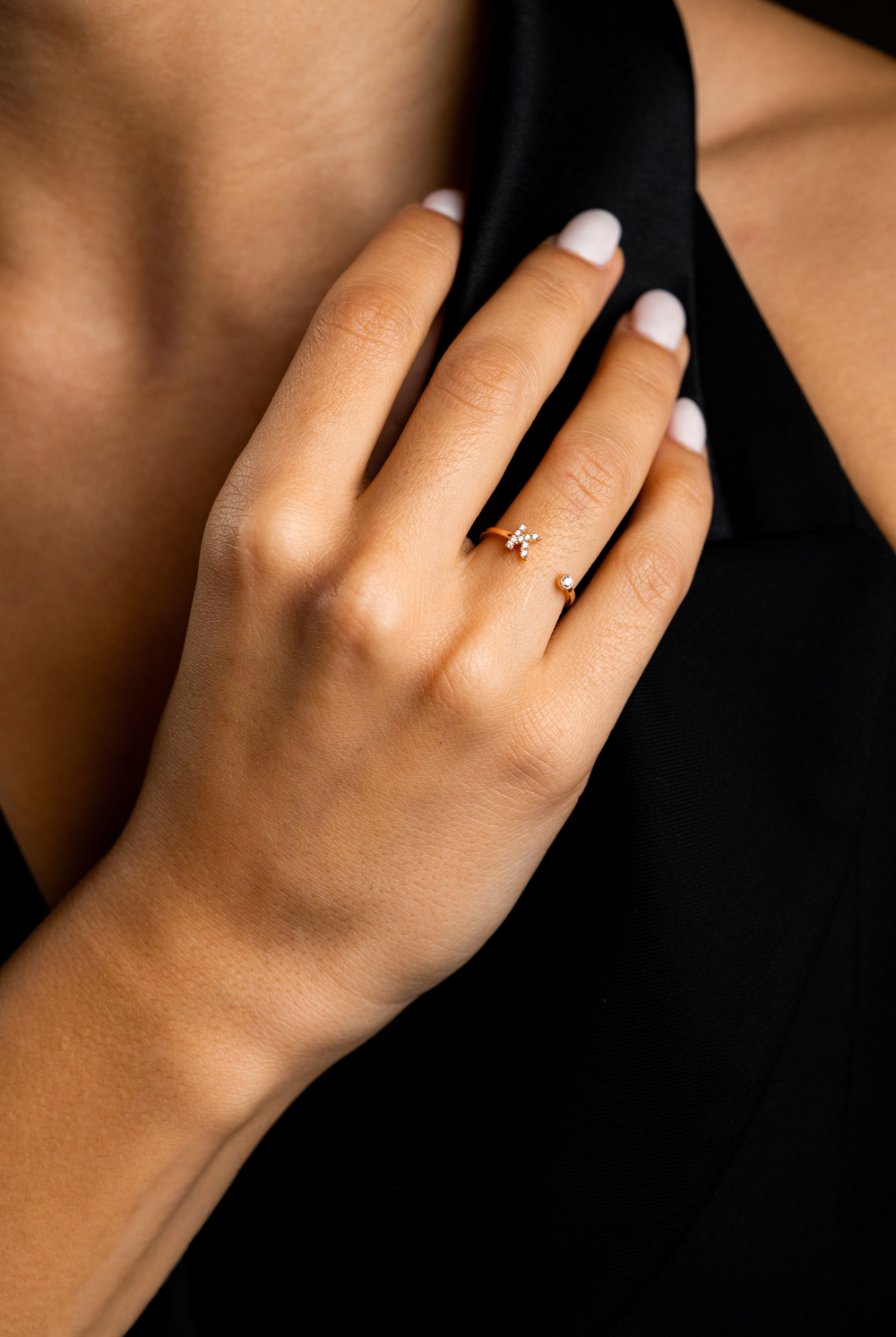 Anel em ouro letra K