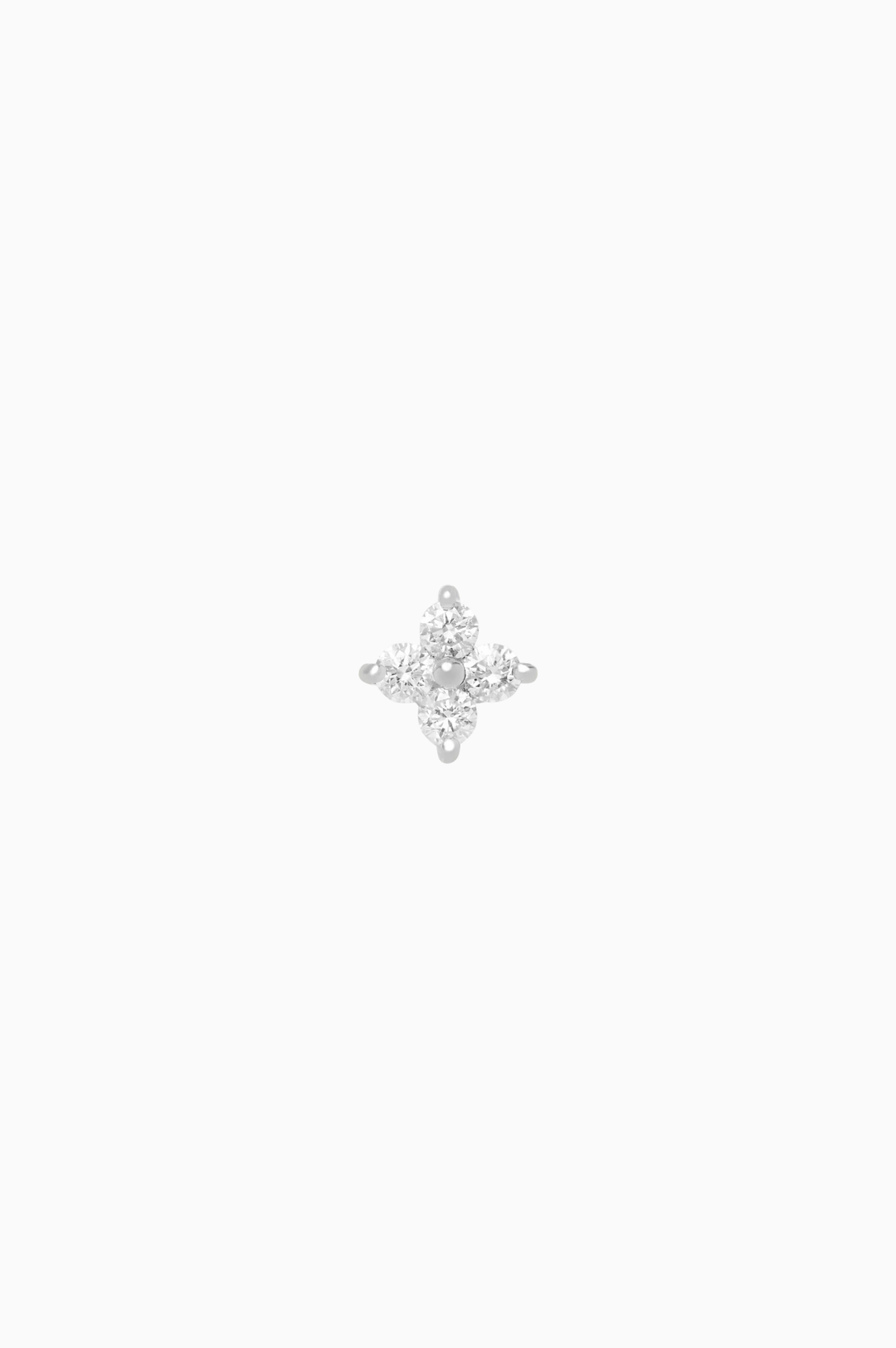 White Gold Clover Piercing with Diamonds