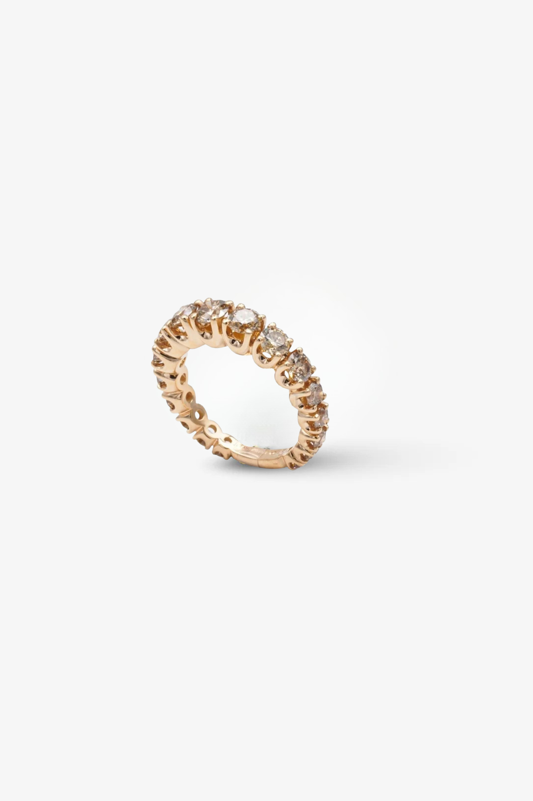 Pink Gold Ring with Brown Diamonds