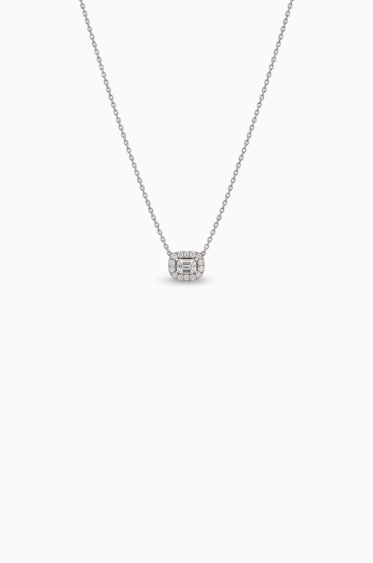 Cross White Gold Necklace with Diamonds