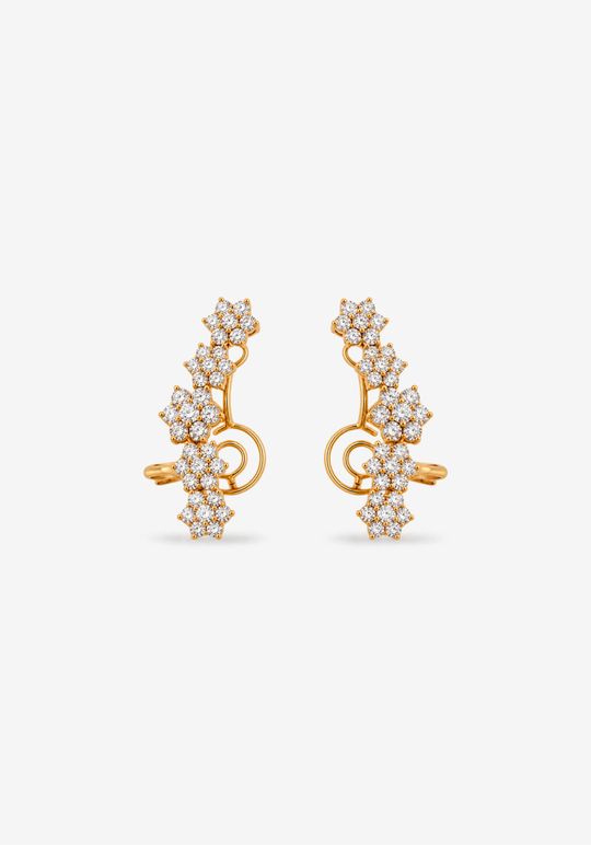 Brincos de Flores em Ouro Rosa com Diamantes