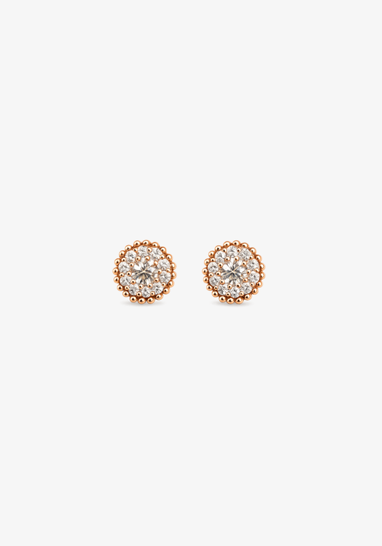 Pink Gold Earrings with Diamonds