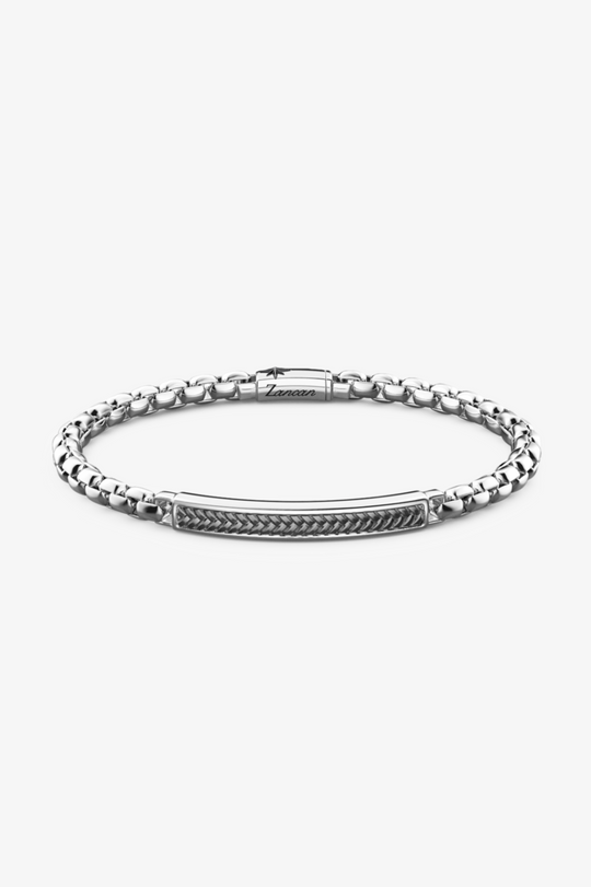 Pulseira de prata com banho de ródio negro