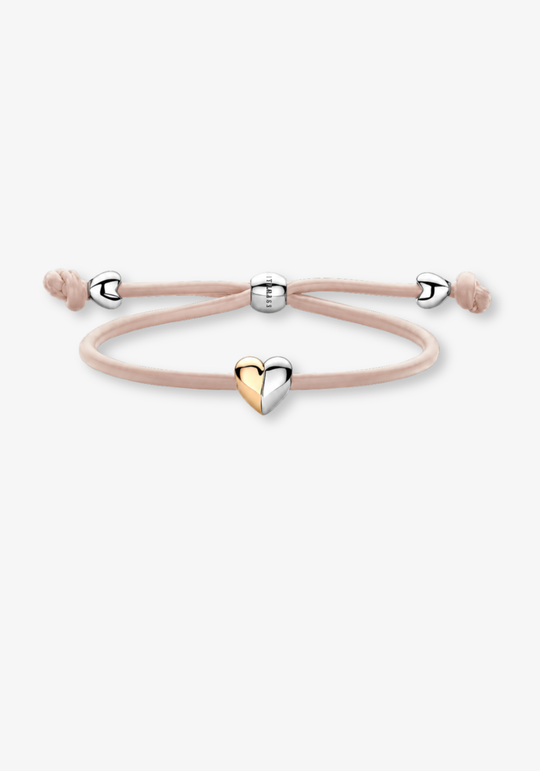 Leather Bracelet with Gold Heart