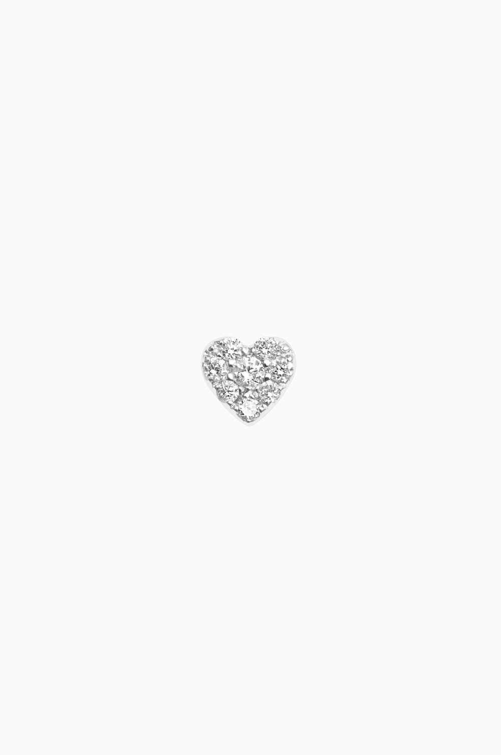 Piercing de Coração em Ouro Branco com Diamantes