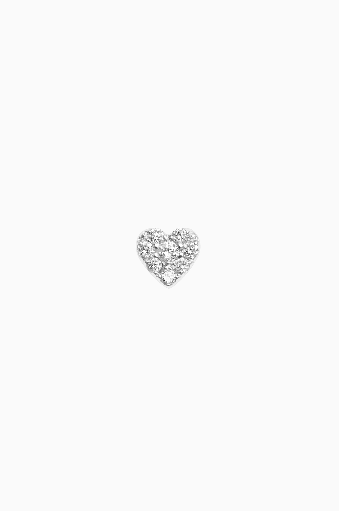 Piercing de Coração em Ouro Branco com Diamantes