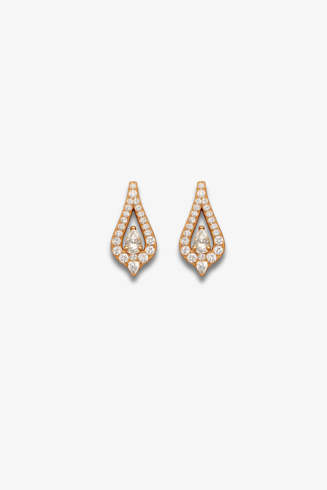 Pink Gold Earrings with Diamonds