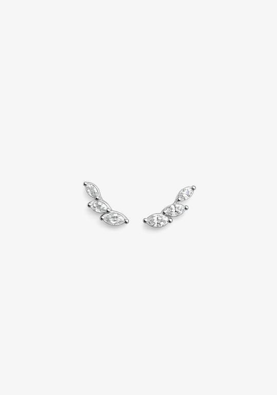 Brincos em ouro branco com diamantes
