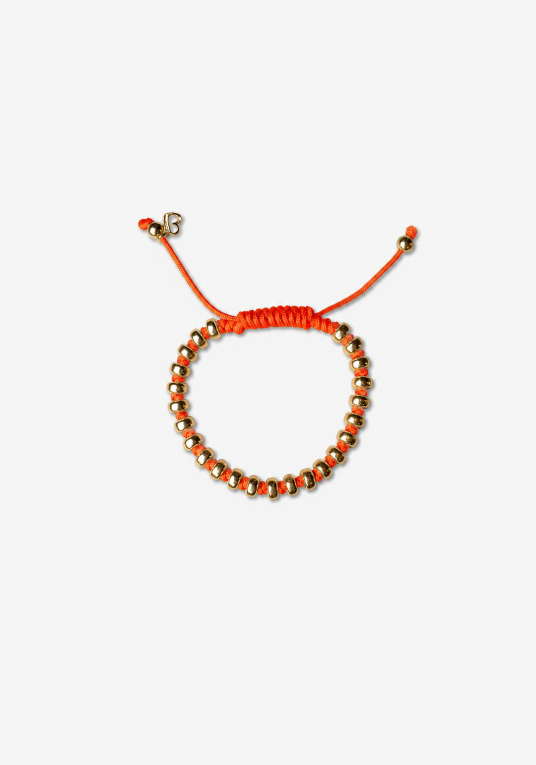 S Silver Dots Bracelet with Orange Cotton