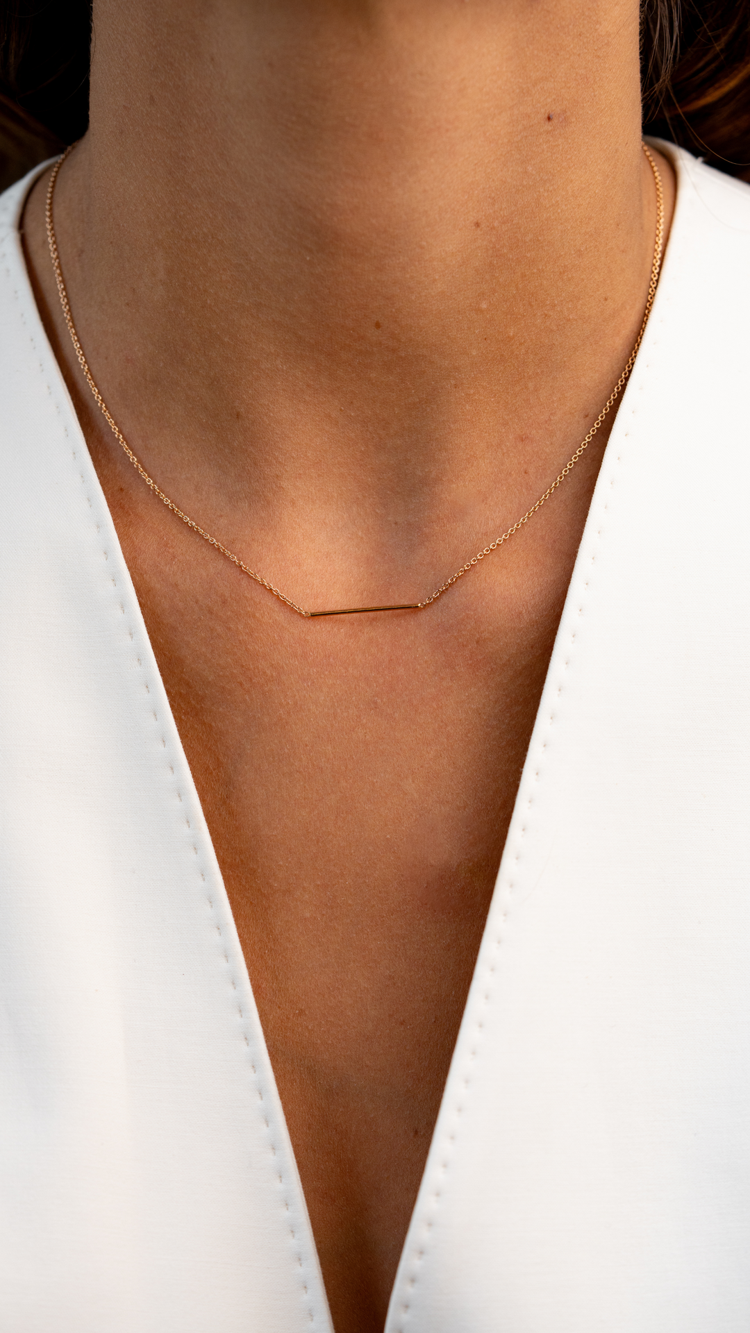 Colar Linha Ouro Rosa