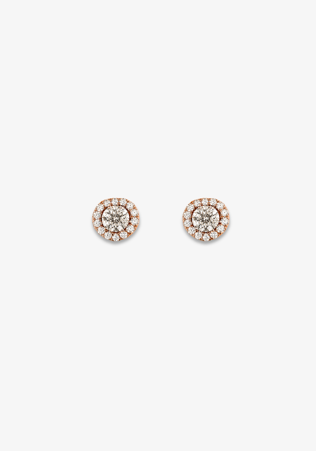 Pink Gold Earrings with Diamonds
