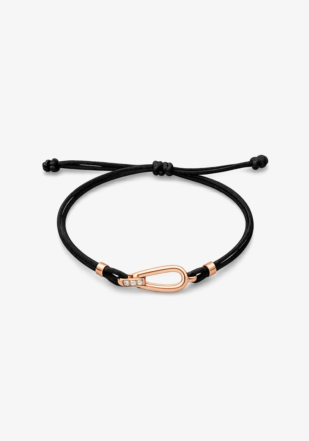 Pink Gold Bracelet with Black Cotton