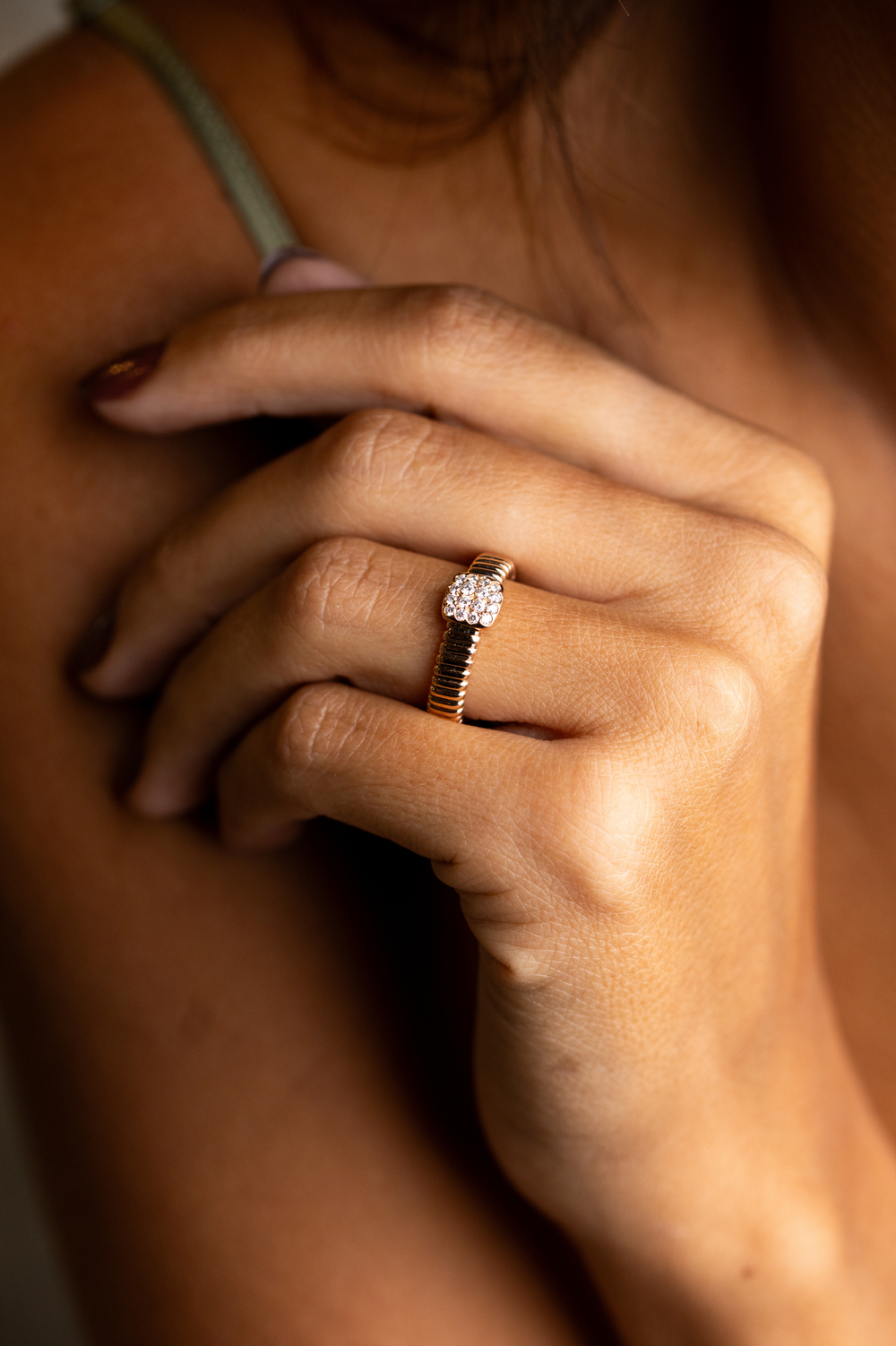 Anel em Ouro Rosa com Diamantes