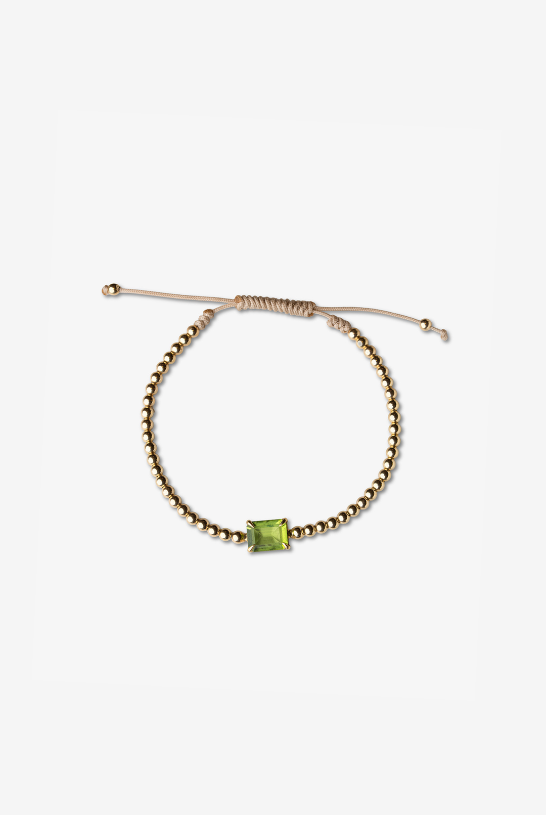 Pulseira em ouro amarelo com peridoto