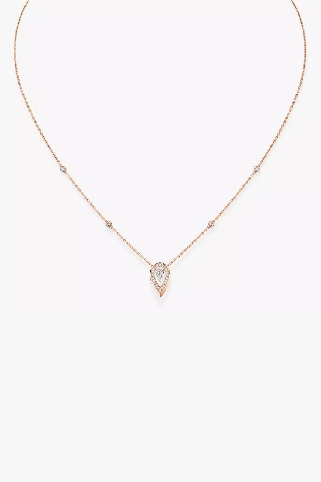 Pink Gold Fiery 0.10ct Necklace