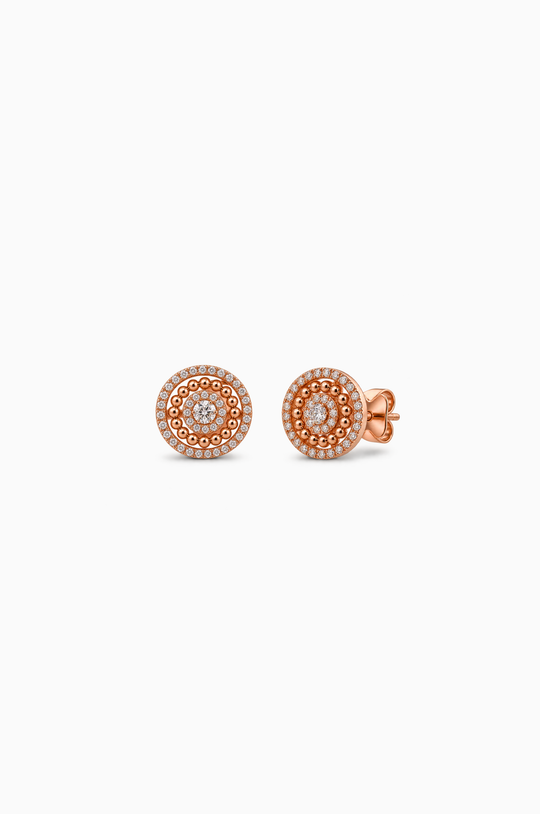 Pink Gold Earrings with Diamonds