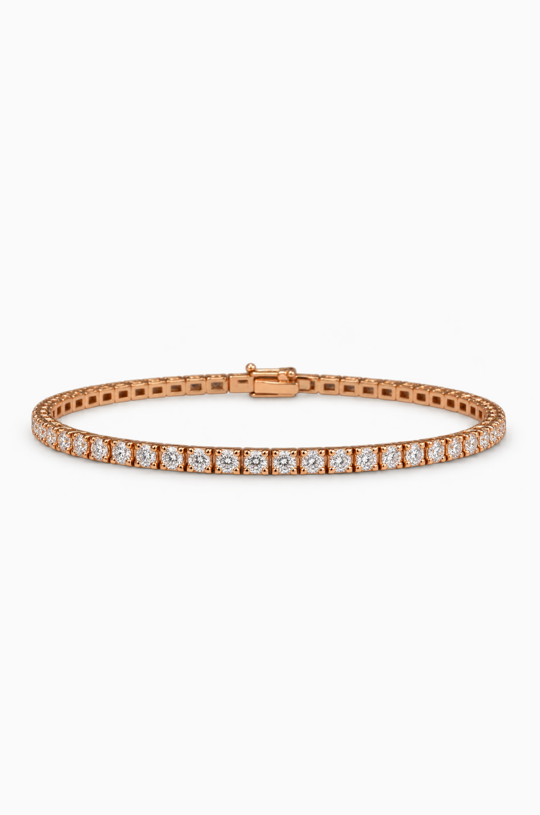 Pink Gold Tennis Bracelet with Diamonds