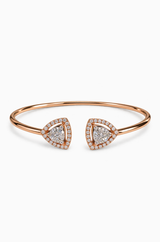 Pulseira em ouro rosa com diamantes