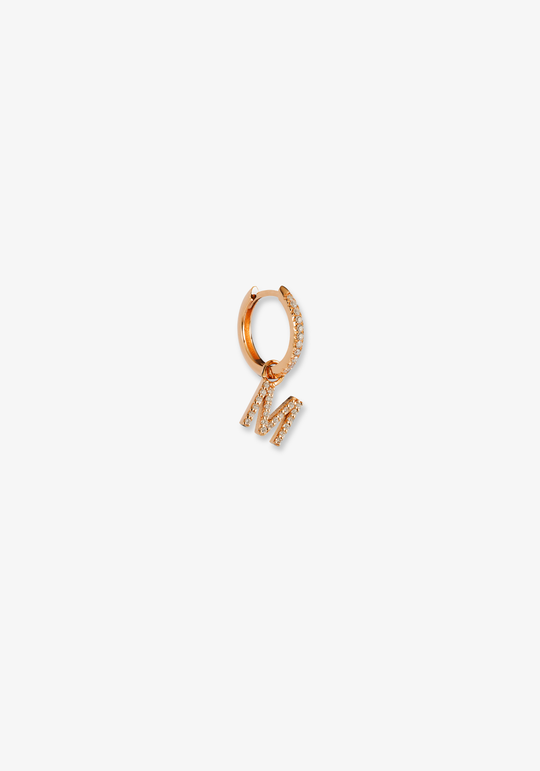 Letter Gold Earrings with Diamonds