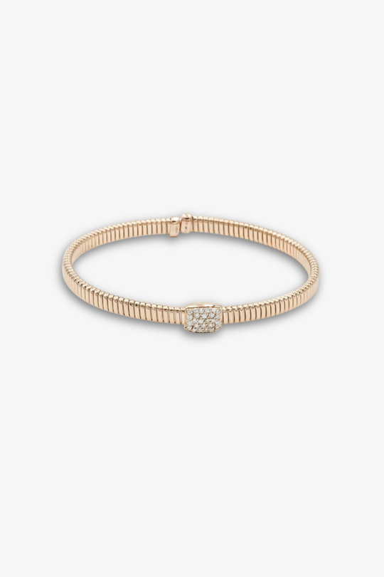 Pulseira de ouro rosa com diamantes
