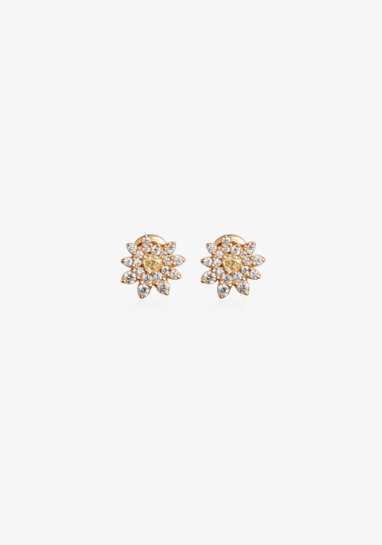 Brincos de ouro rosa e diamantes