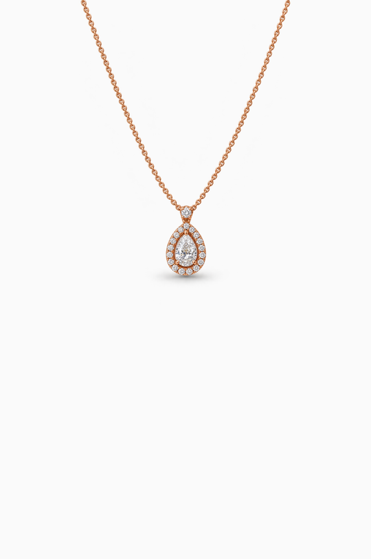 Fio em Ouro Rosa com Diamantes em Gota