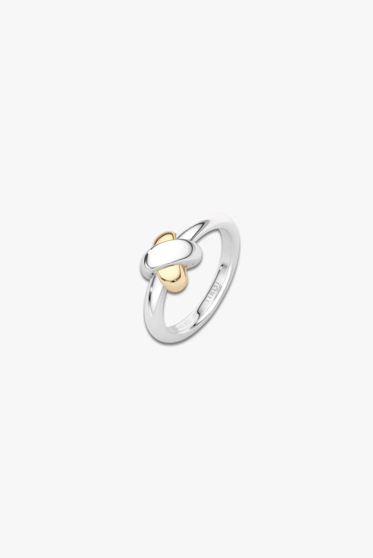 Silver and Gold Cross Ring