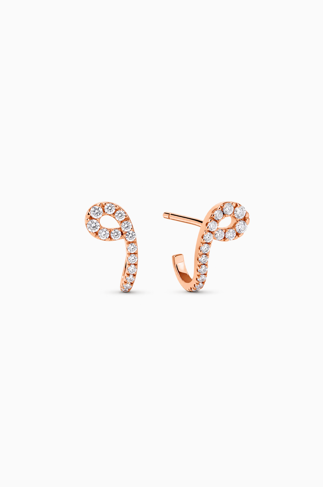 Brincos Maison Rose em ouro rosa com diamantes