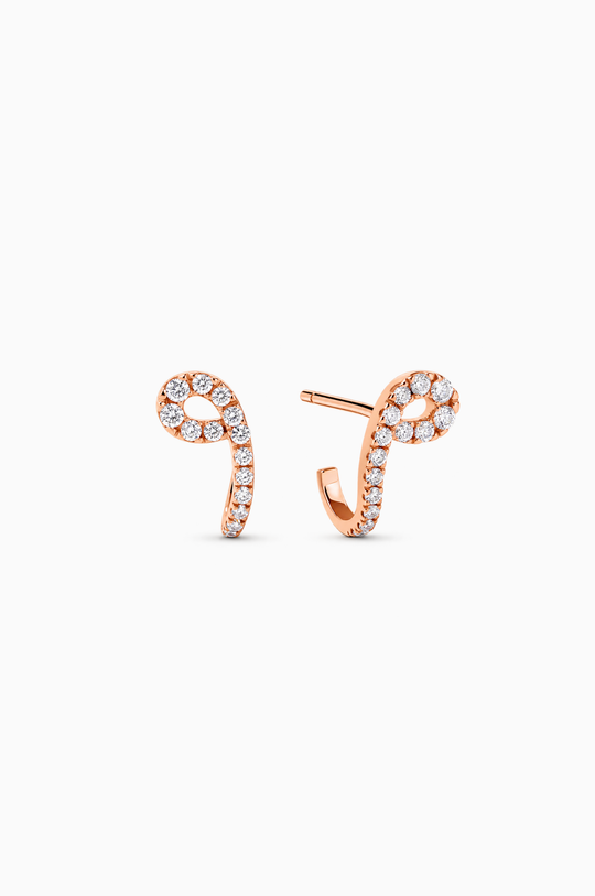 Brincos Maison Rose em ouro rosa com diamantes