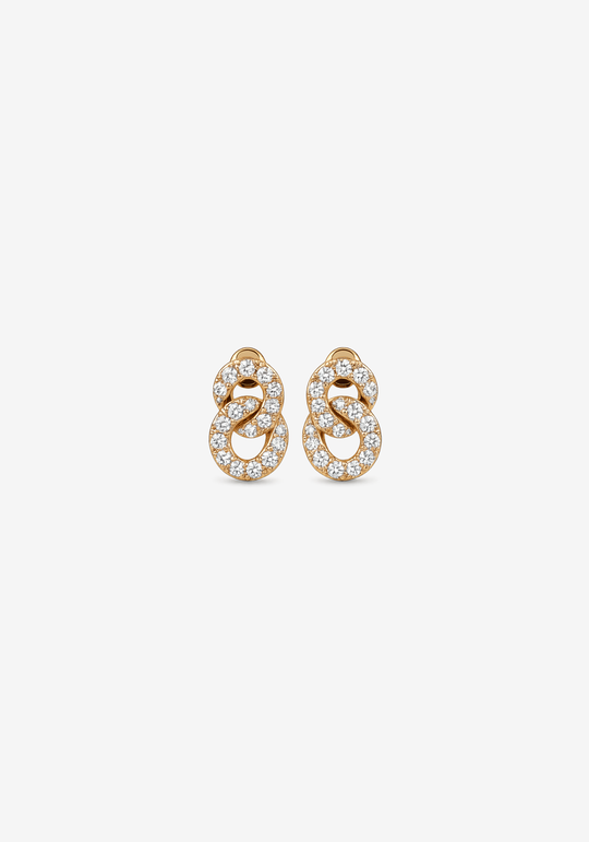 Pink Gold Earrings with Diamonds