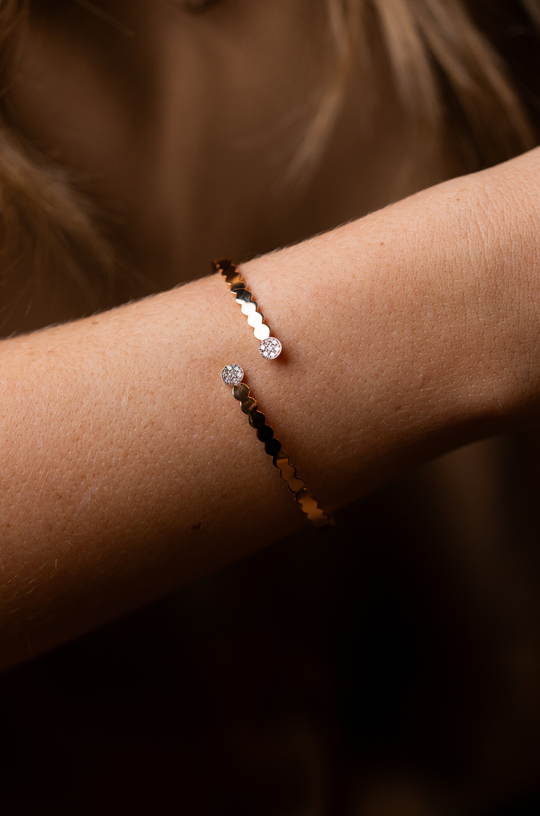 Drop Pink Gold Bracelet with Diamonds