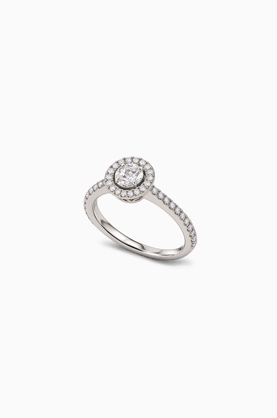 White Gold Engagement Ring with Diamonds
