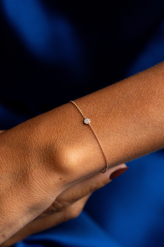 Pulseira medalha em diamantes